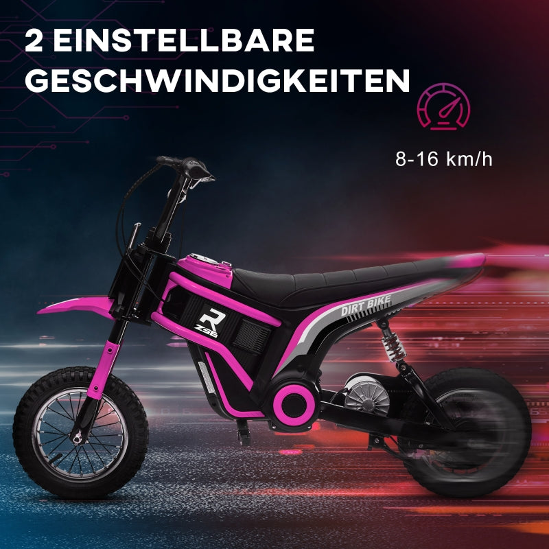 Electric Motorcycle for Kids, 24V Horn, Light, Twist-Grip Throttle, Pink