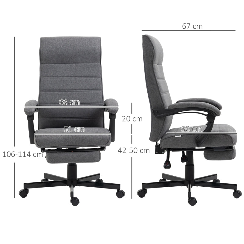 Office Chair Adjustable Height Swivel with Rolling Wheels, Grey