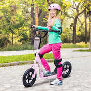 Kinderroller, 12-Zoll-Räder, Handbremse & Ständer, Stahl, Pink