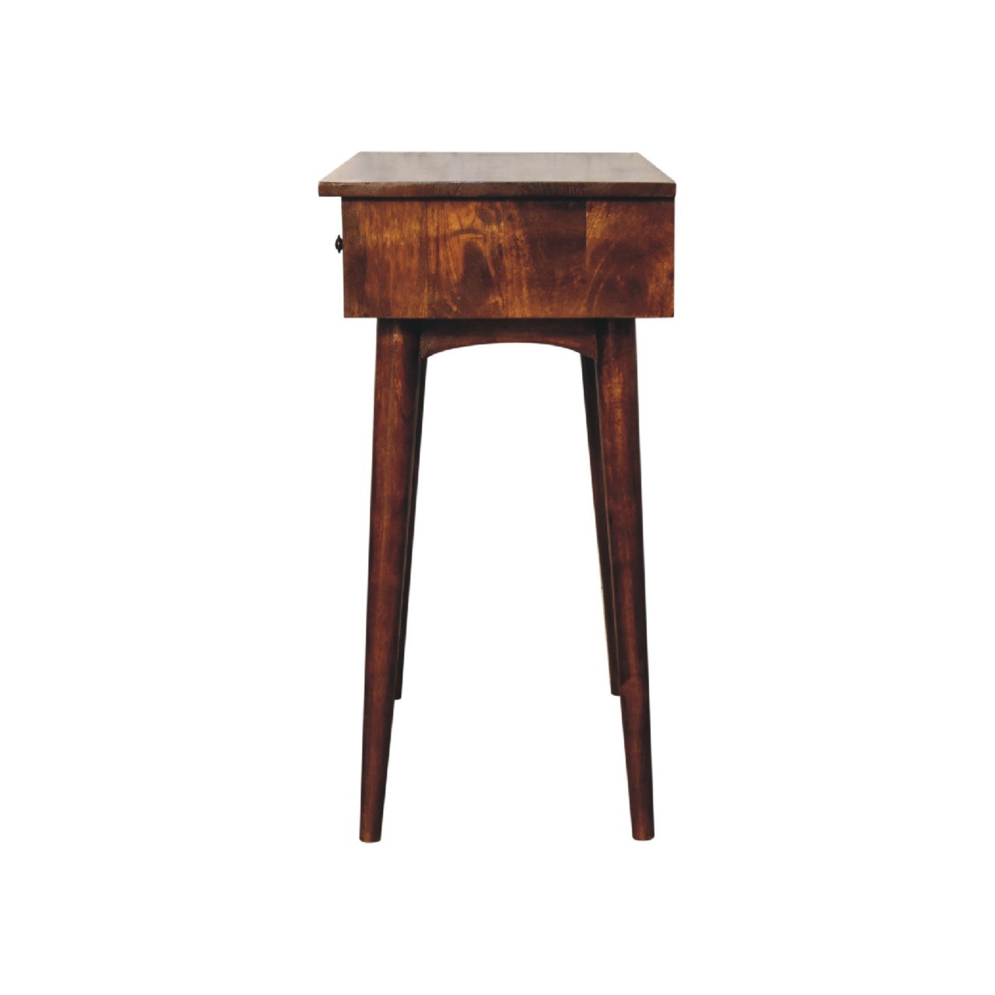 Hallway Console Table, 2 Drawers, Nordic Legs, Chestnut Solid Wood