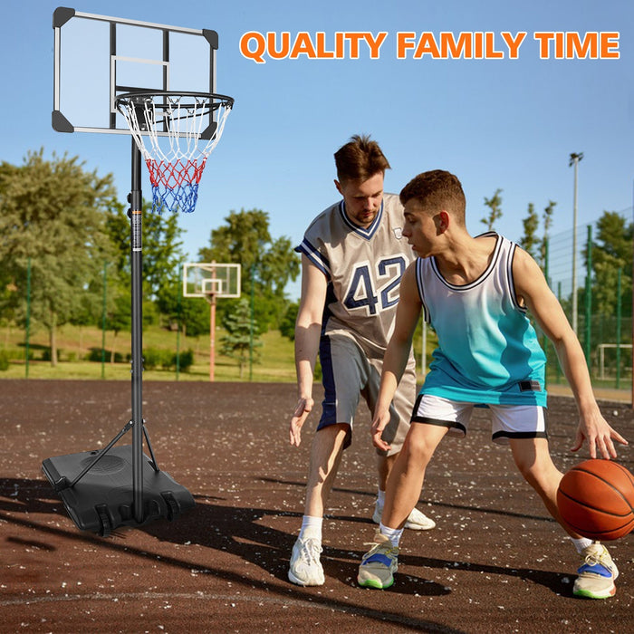Portable Basketball Hoop 170-213cm Adjustable Height 71.1cm Shatterproof Backboard Wheels Outdoor/Indoor