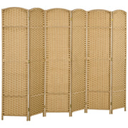 Folding Screen, 6 Panels, Room Divider, Natural Bamboo