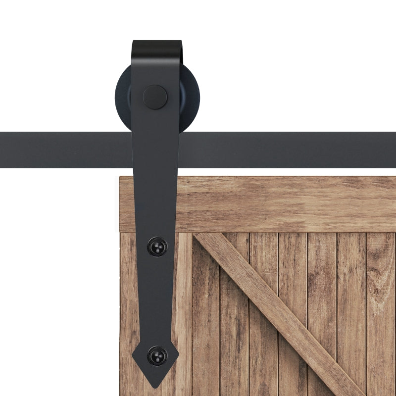 Sliding door fitting set 200 cm complete with rails, rollers, anti-jump devices, door stop, floor guide, carbon steel brown