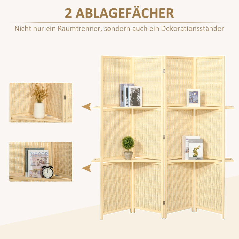 Bambus Raumteiler, 2 Regale, klappbar, Natur