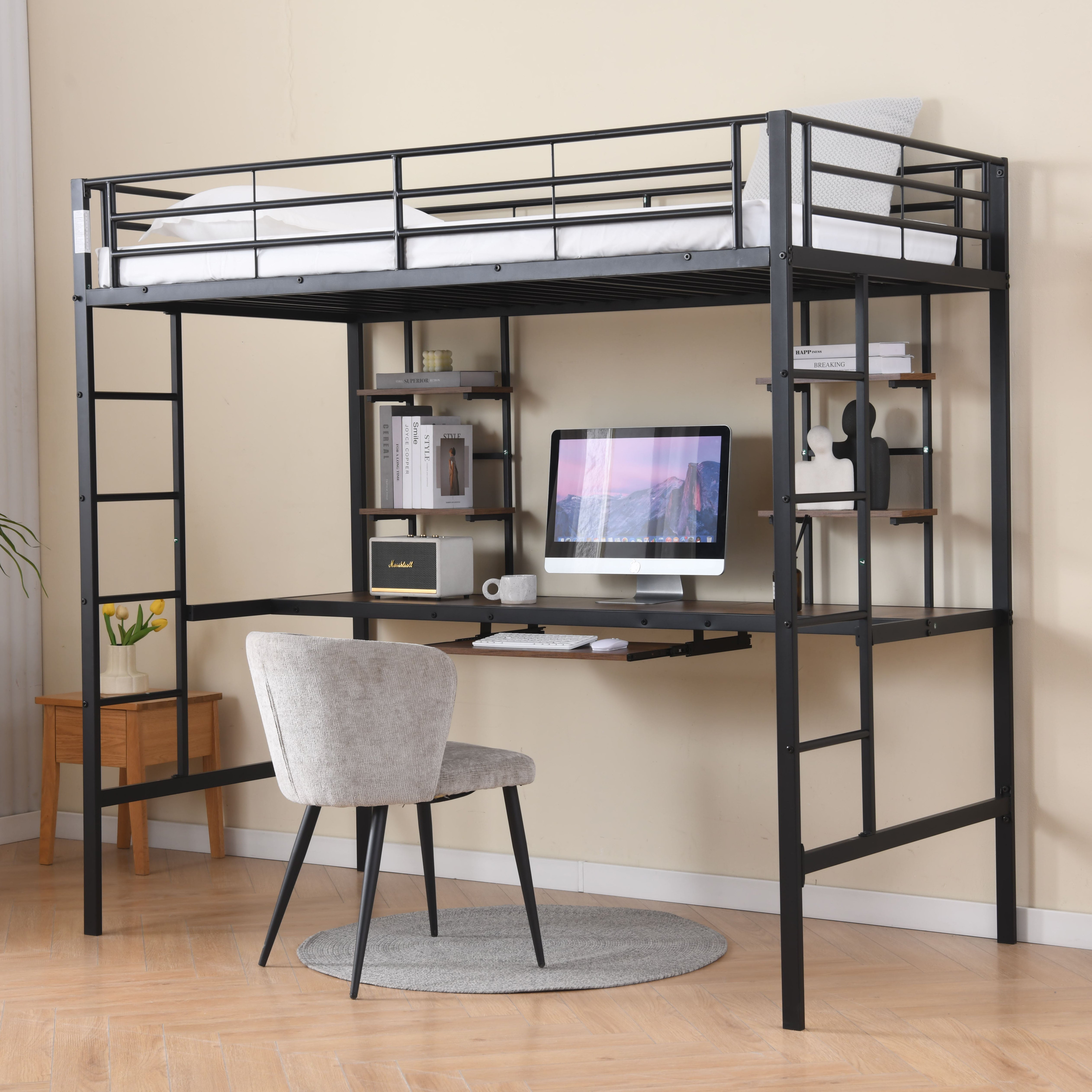 Metal Bed 190x90cm Multifunctional Space-Saving