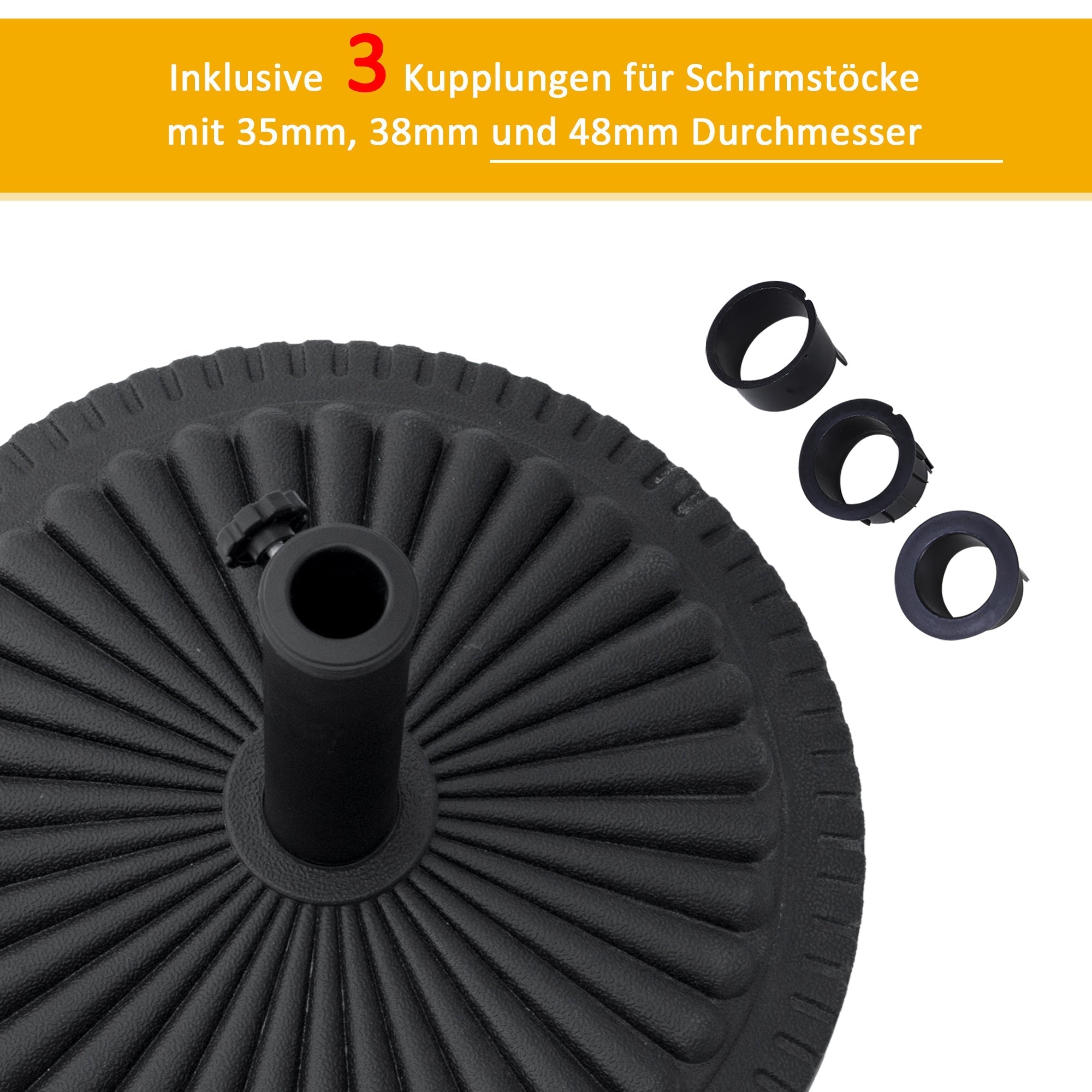 Parasol Base 14 kg Round Cement Ø49 cm for Garden & Terrace