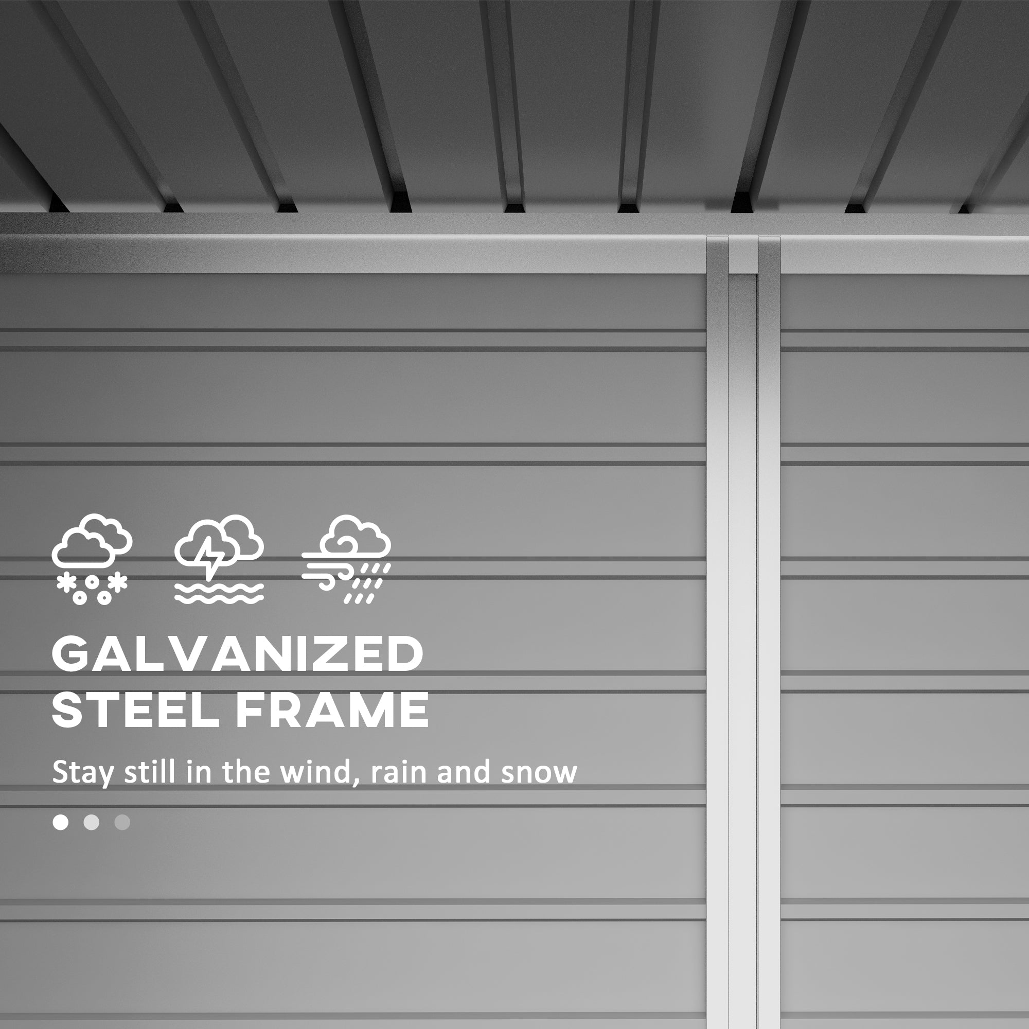 Galvanised Steel Shed, 3.7 x 7.9ft with Latched Door and Padlock - Green