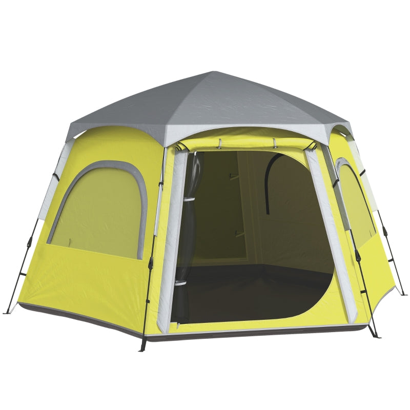 Instant Pop Up Camping Tent, 2/3/4 Person Easy Setup Waterproof UV Protected, Yellow Green