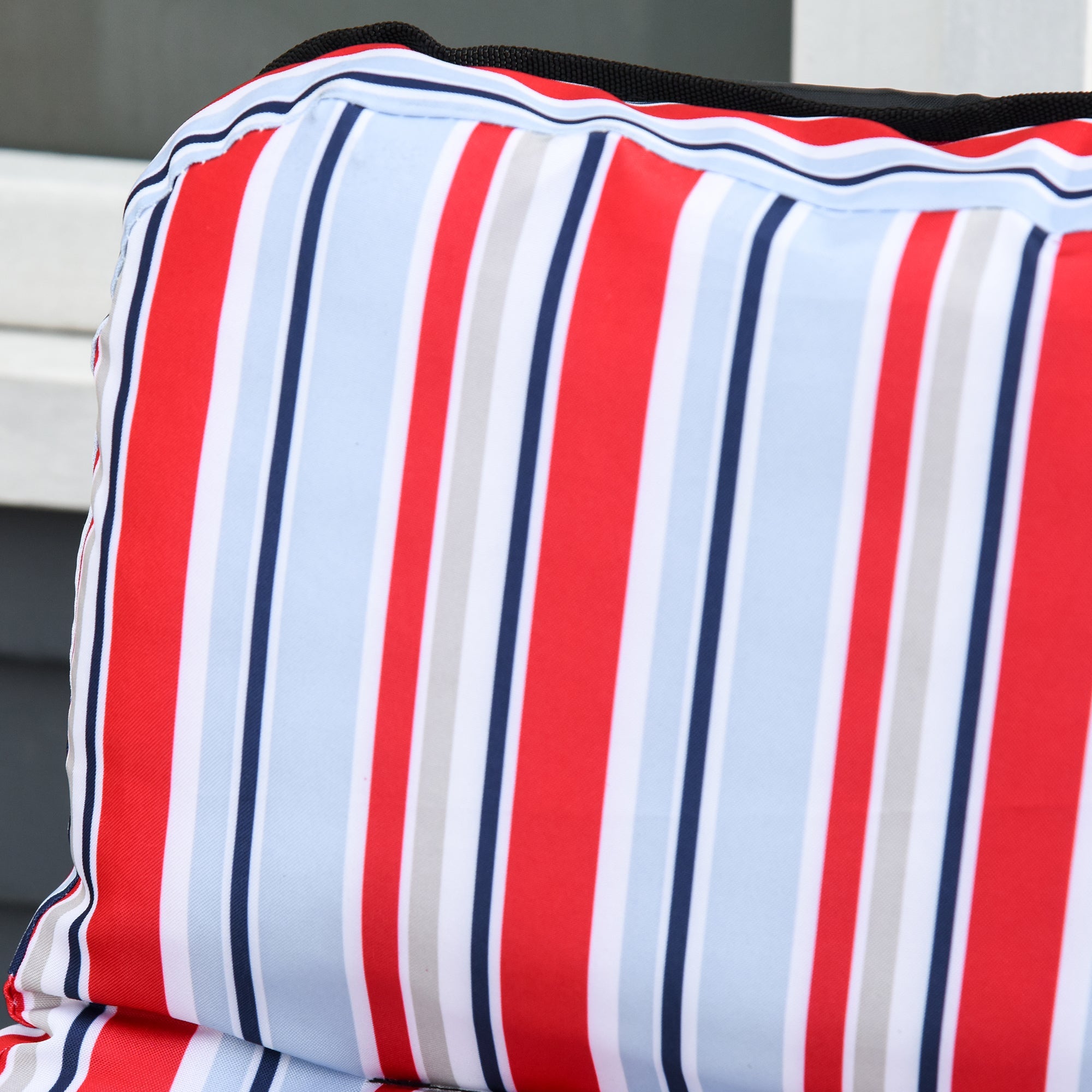 Sun Lounger Set of 2, Foldable Adjustable Backrest with Cushions, Red Steel+Polyester