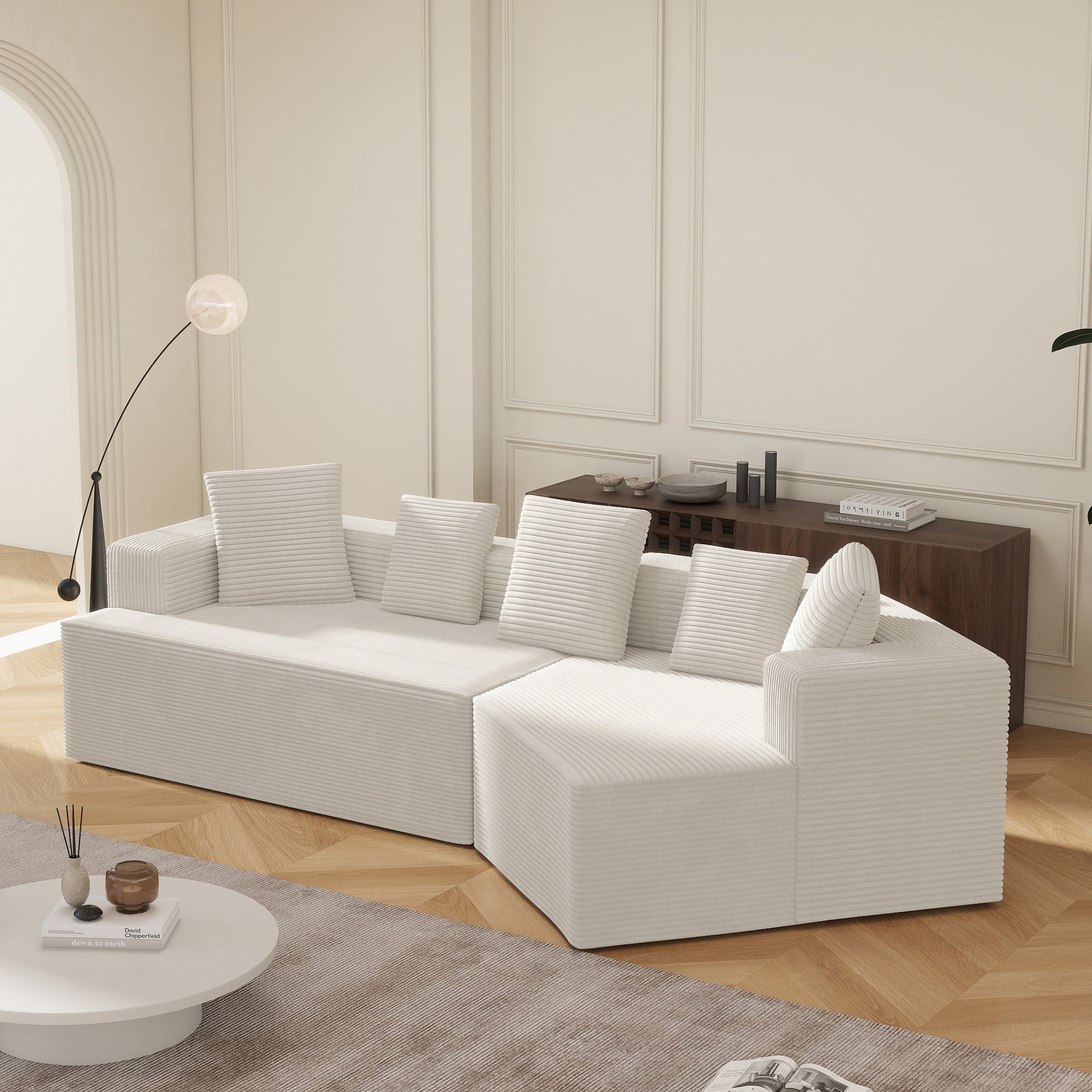Modular Sofa 312cm Boneless Cloud Design - Comfort Fabric