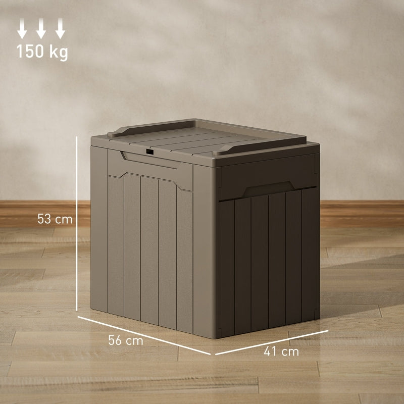 107 L Storage Chest with Lid - Dark Brown Plastic