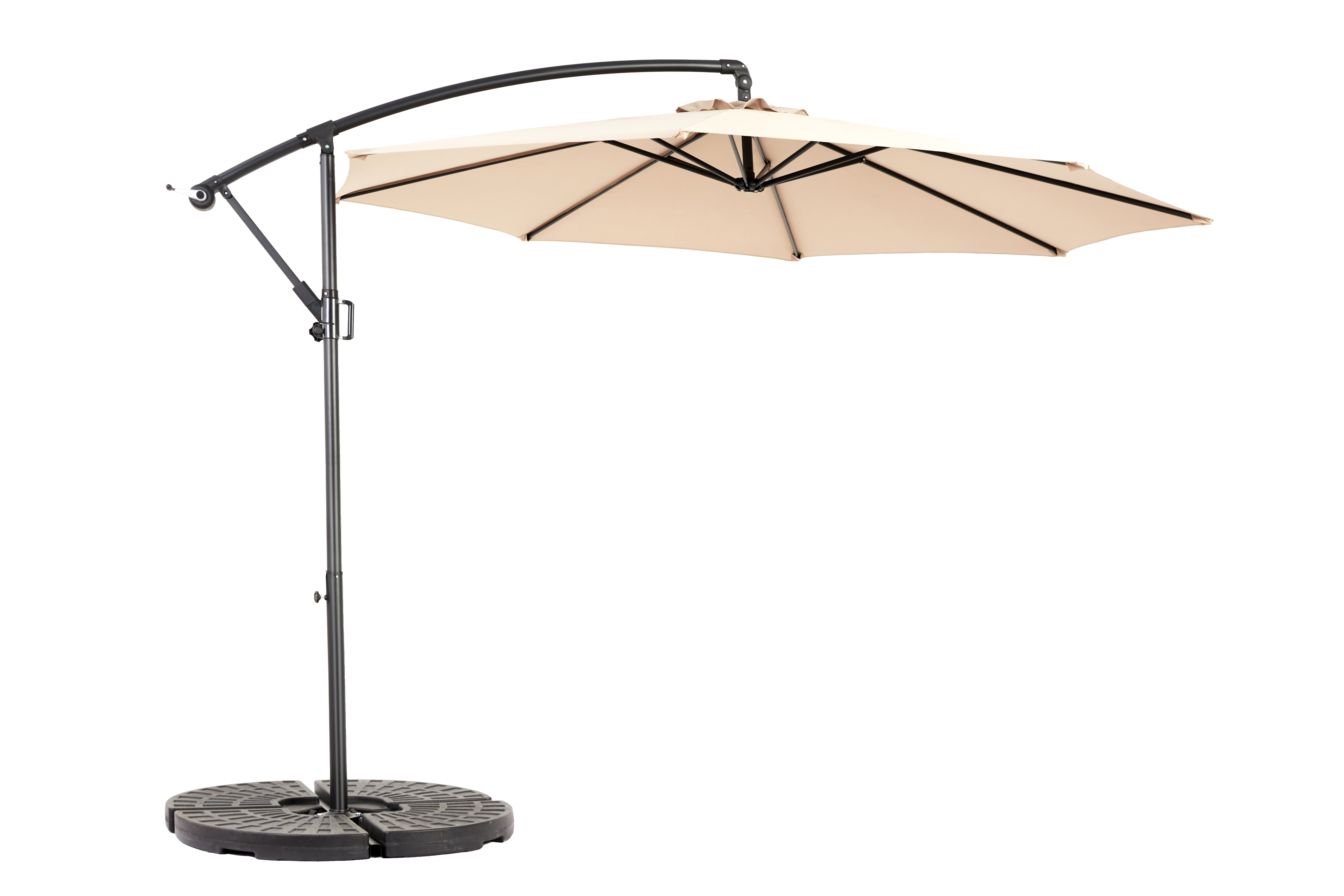 Outdoor Umbrella, 14.8 Ft Rectangular Double Sided Large with Crank, Khaki