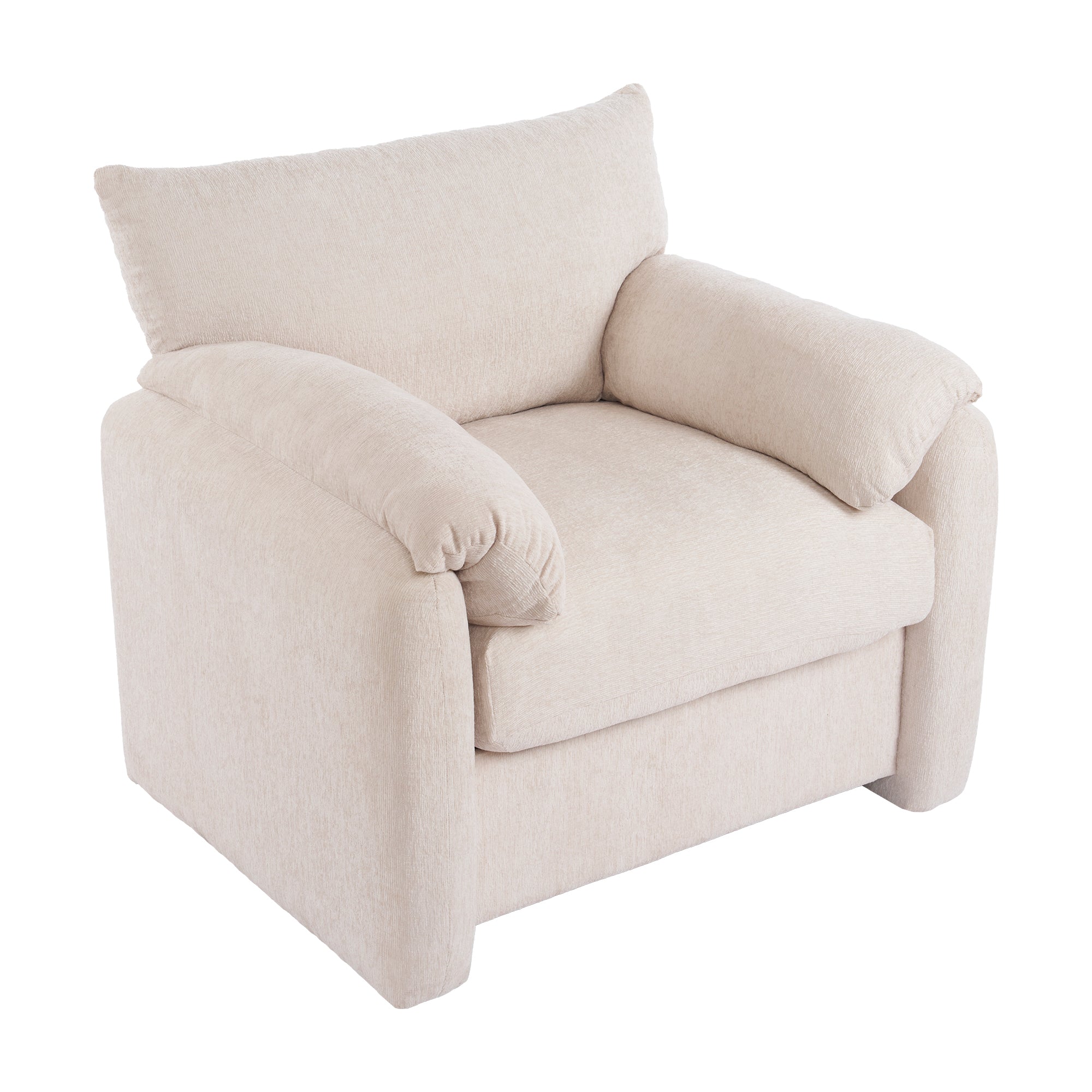 Modern design oversized armchair, decorative single sofa leisure chair, chenille fabric - Clearance