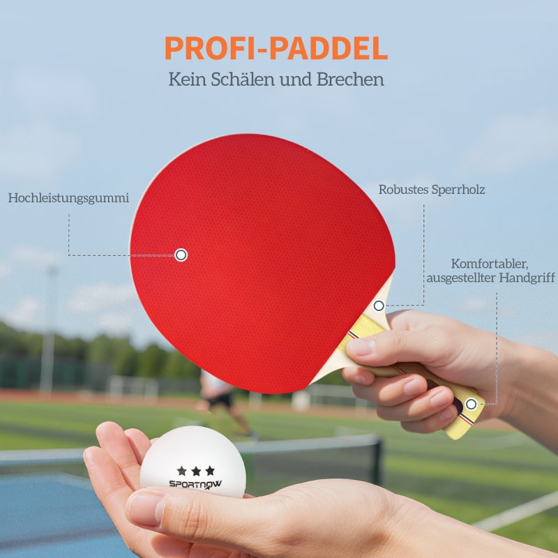 Table Tennis Set - 4 Rackets, 8 Balls, Carry Bag