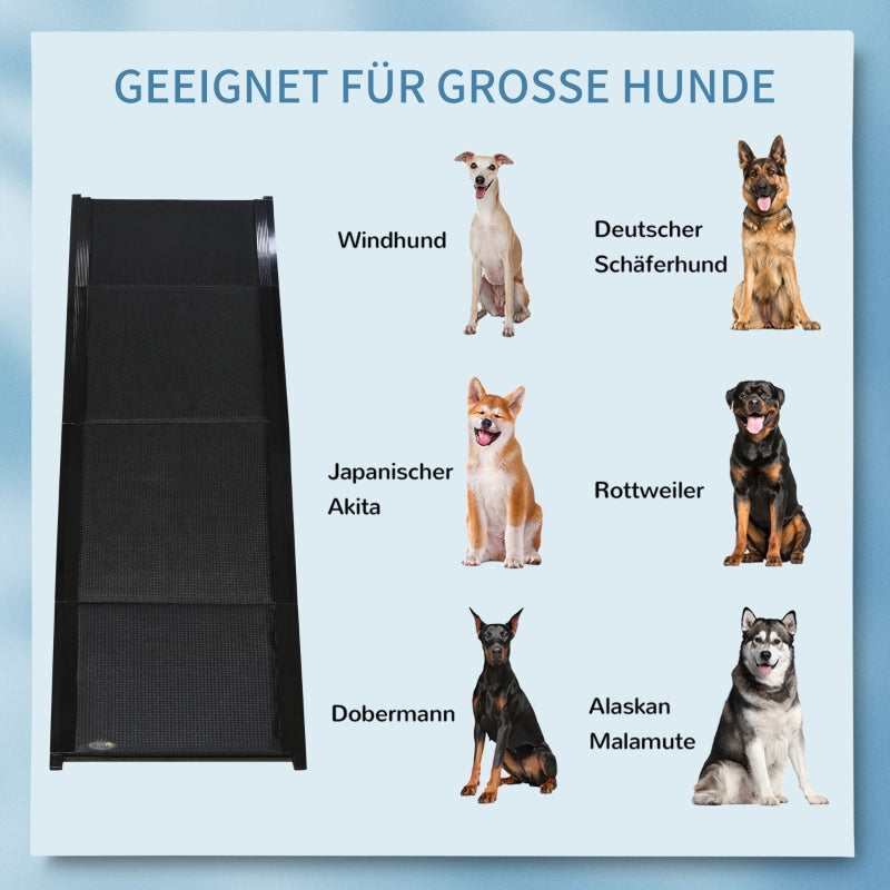 Hunderampe, faltbar, rutschfest für Hunde, Schwarz