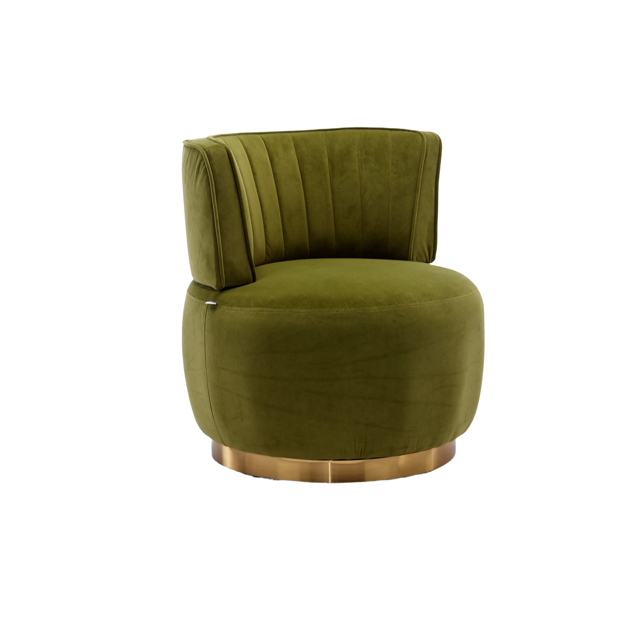 Swivel Shell Chair 360° Velvet - Olive Green