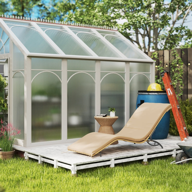 Sonnenliege, wasserabweisend, 120 kg Tragkraft, Polyrattan Beige
