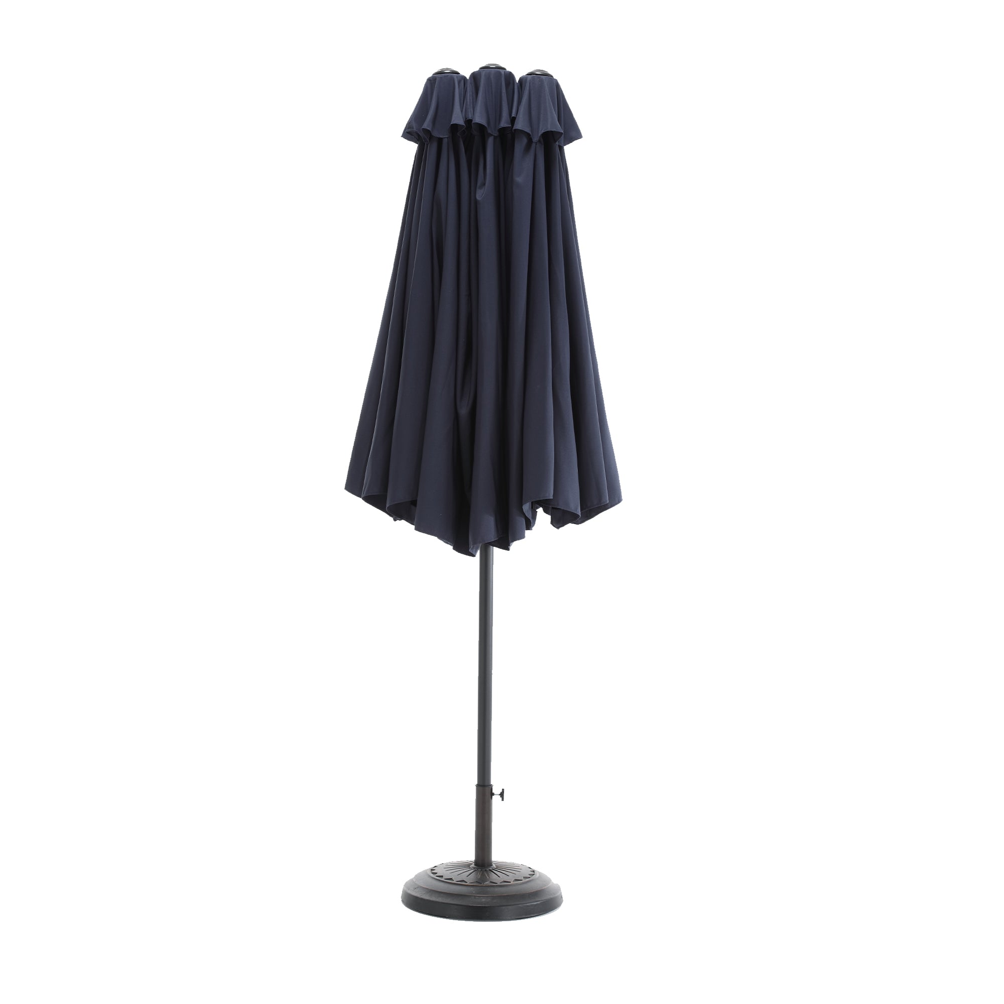 14.8 Ft Double Sided Outdoor Umbrella, Rectangular Large with Crank, Navy Blue