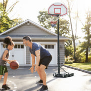 Basketballständer für Kinder, verstellbar, rollbar, mit Wasser befüllbar, Schwarz PE & Stahl