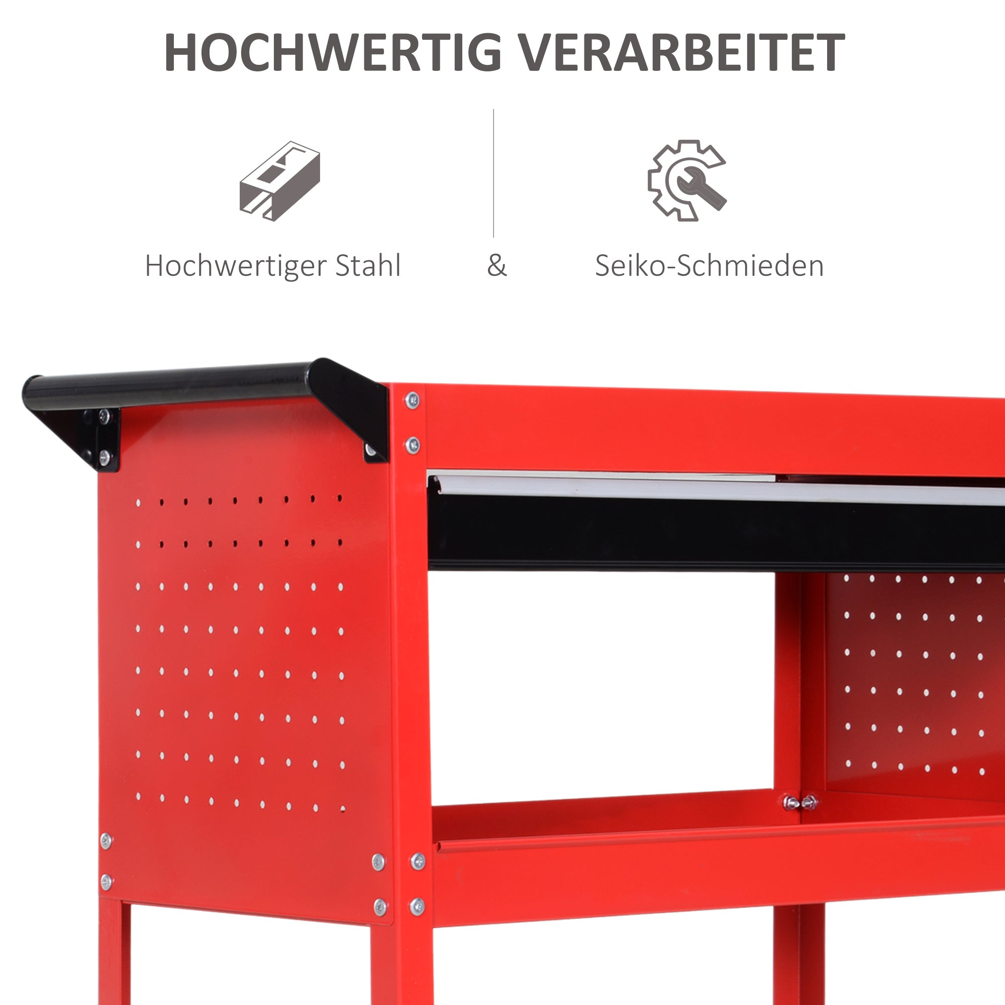 garden bench 60 kg load capacity, weatherproof and stable, red