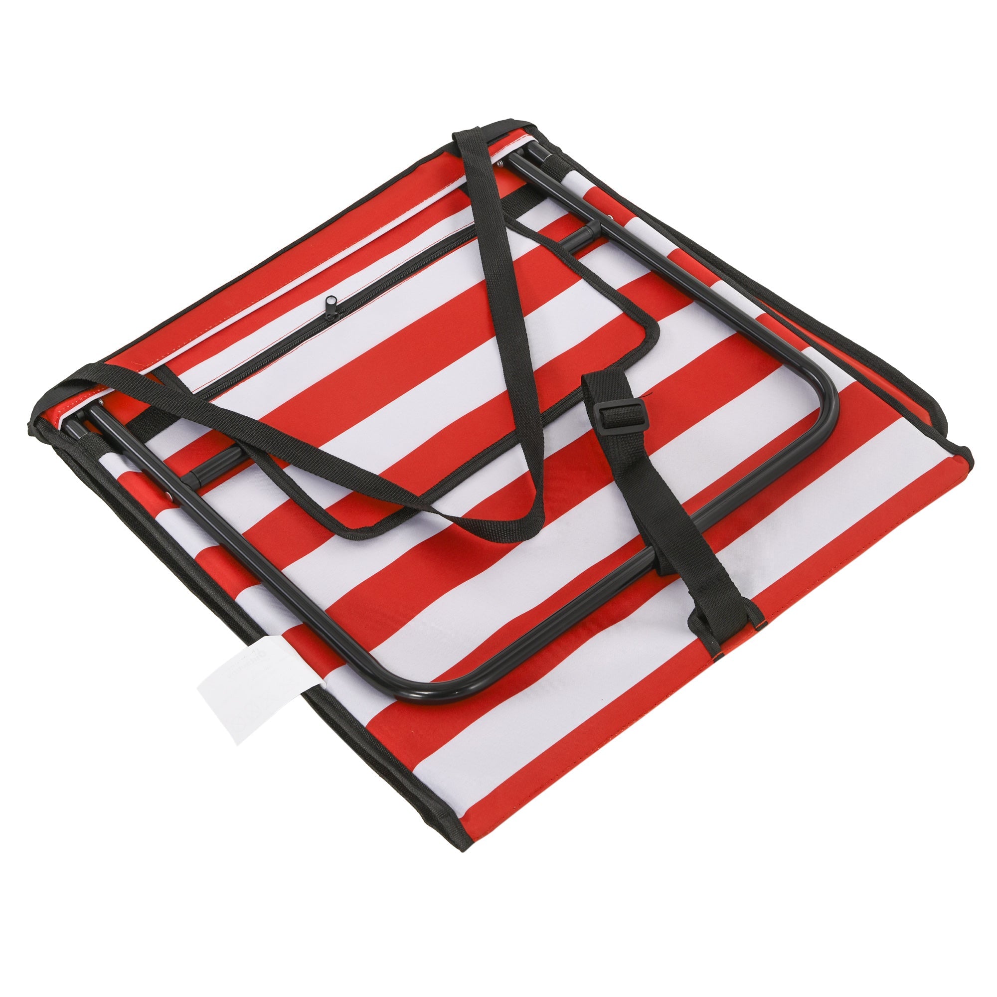 Beach Mats, Set of 2 Foldable Adjustable Sun Loungers with Carrying Bag, Red