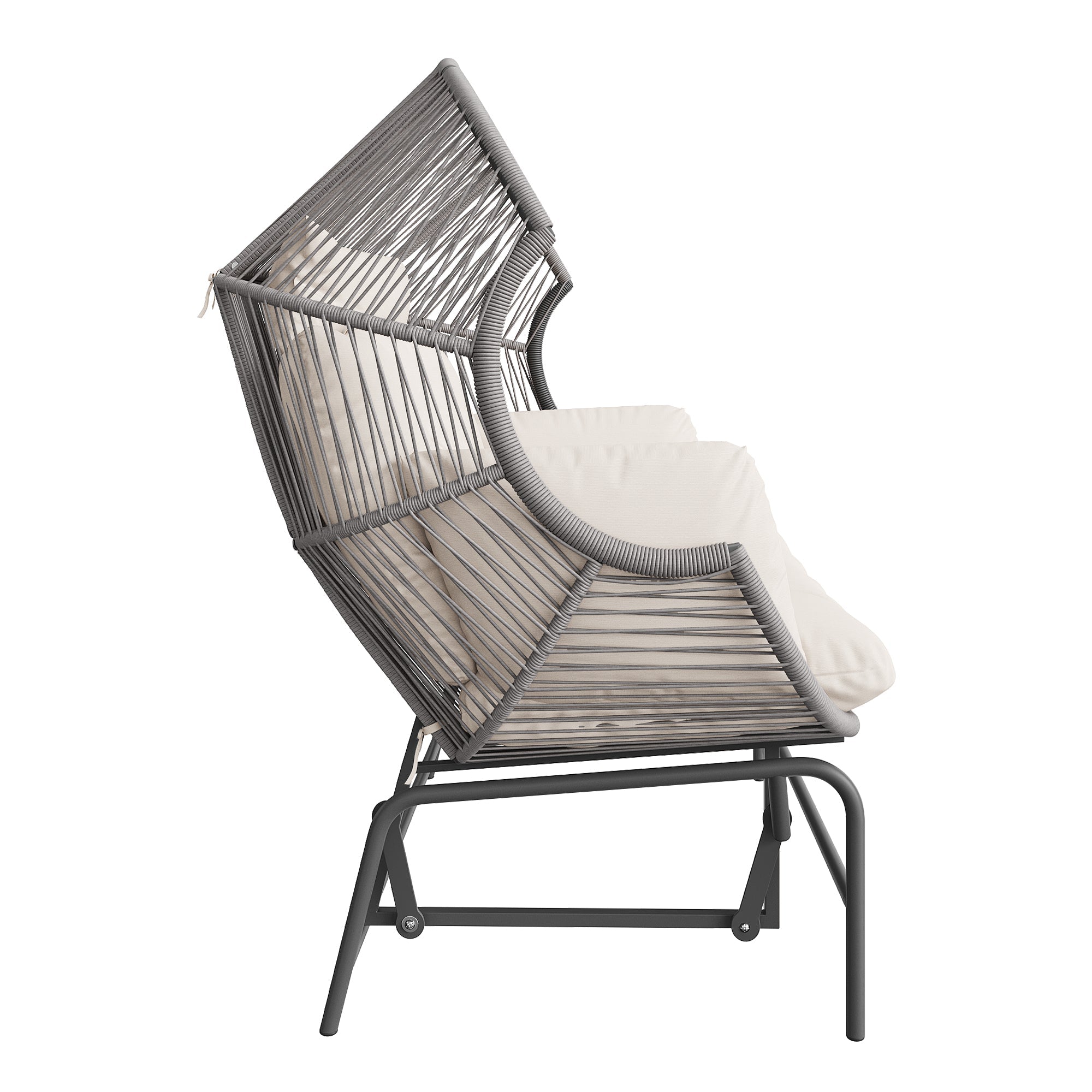 Outdoor Swing Egg Chair Double Patio Hanging Rocking Chair Grey