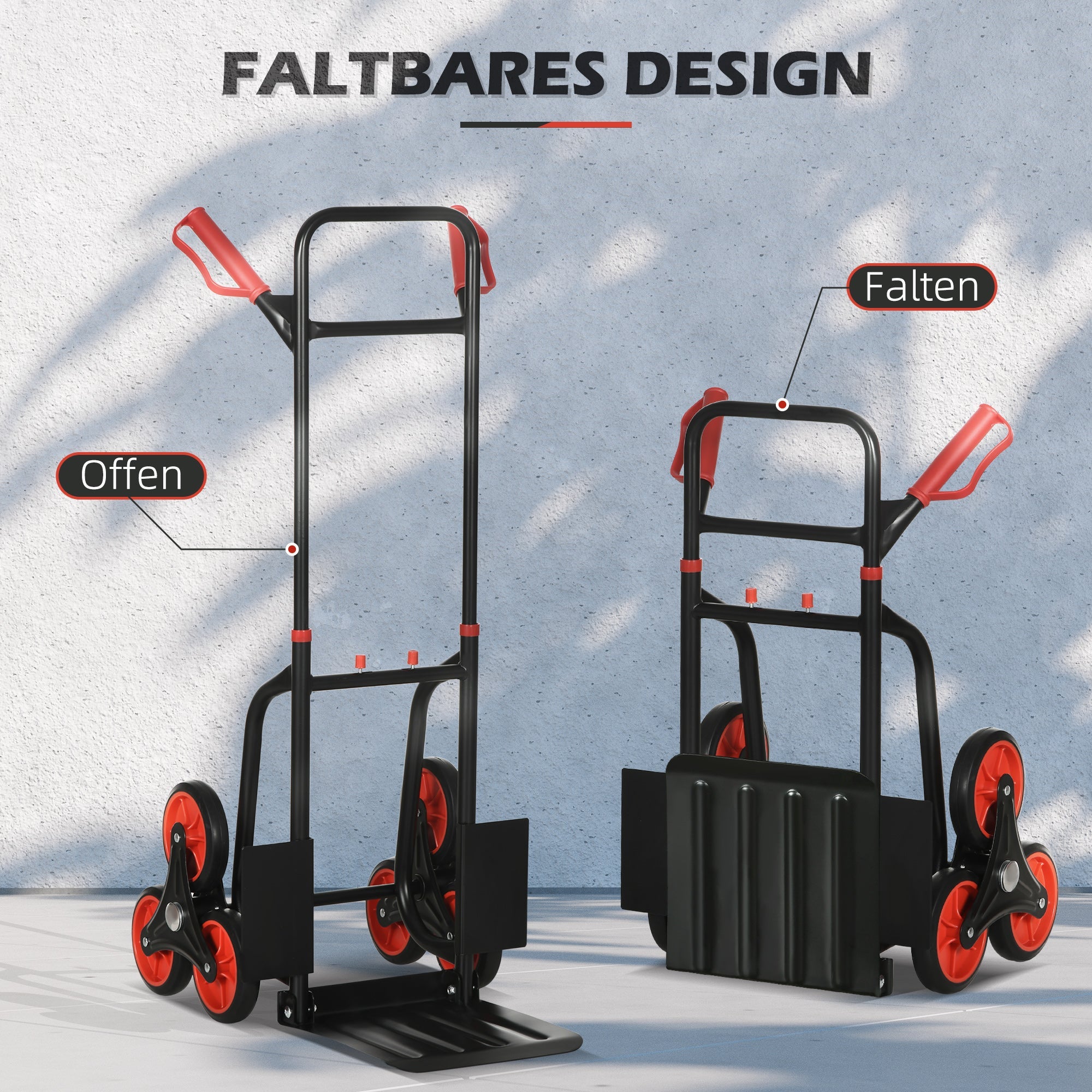 DURHAND Stair Climber Sack Barrow, 150 kg Foldable, Steel