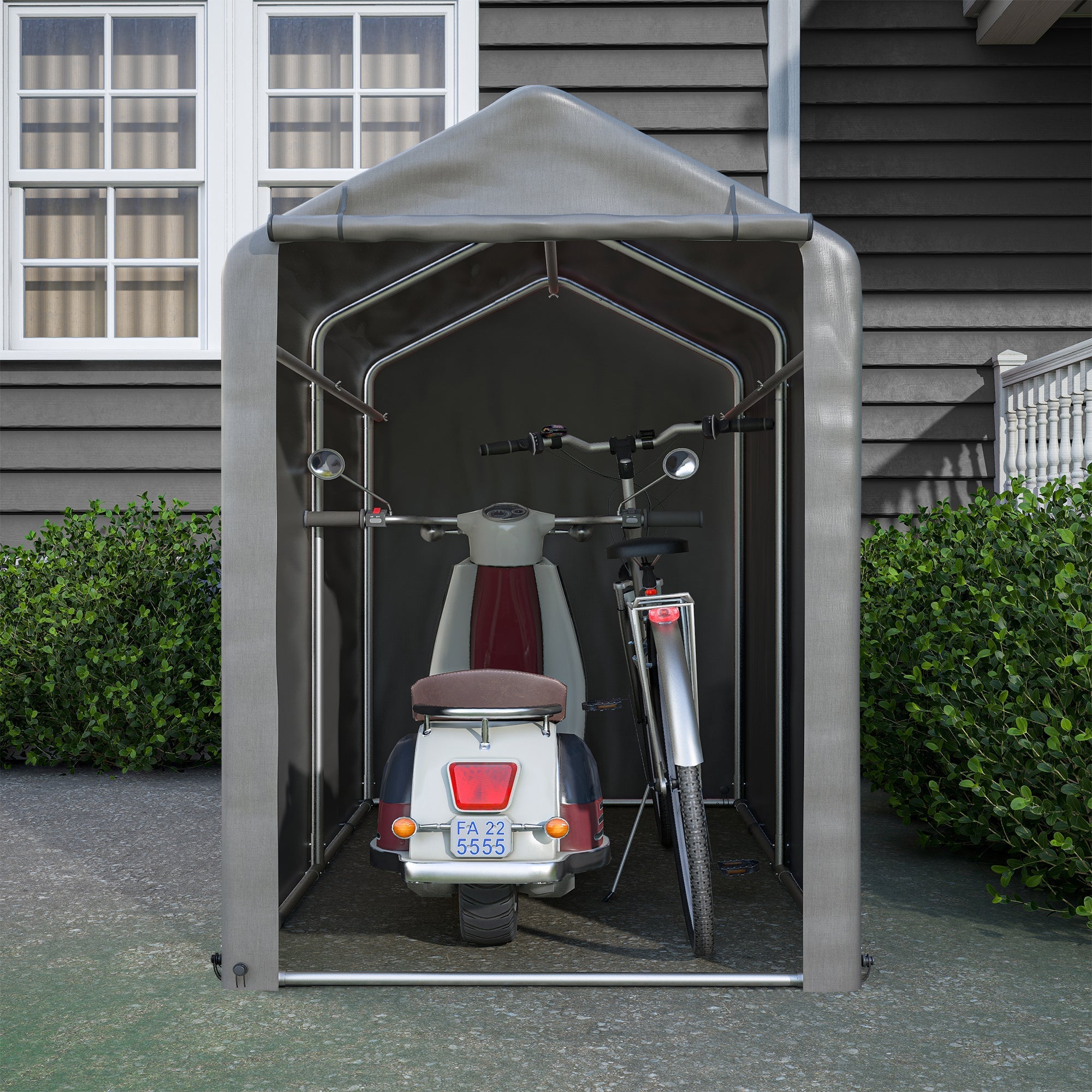 Bicycle Garage Tool Shed, 187x100x160 cm, Dark Gray