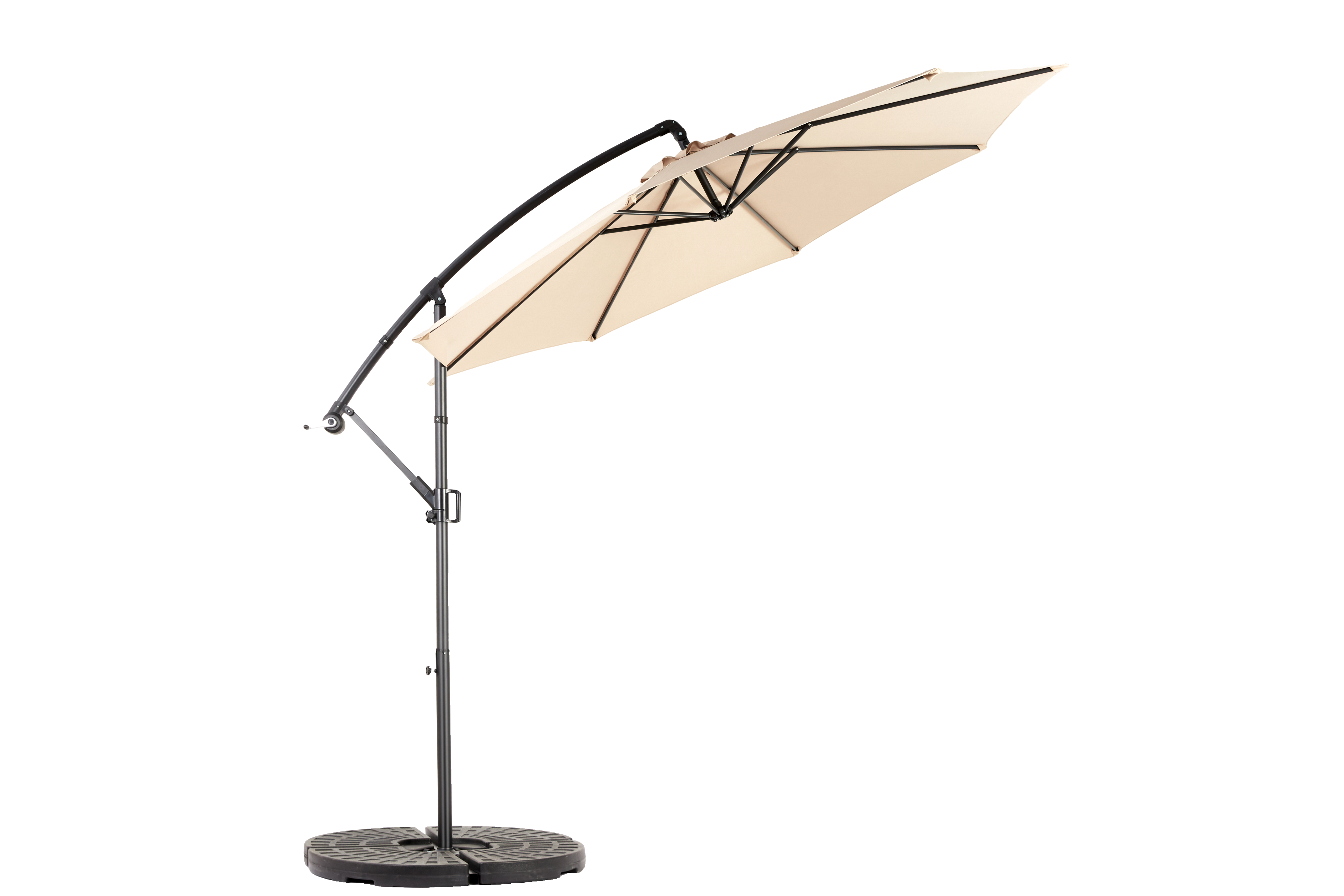 Outdoor Umbrella, 14.8 Ft Rectangular Double Sided Large with Crank, Khaki