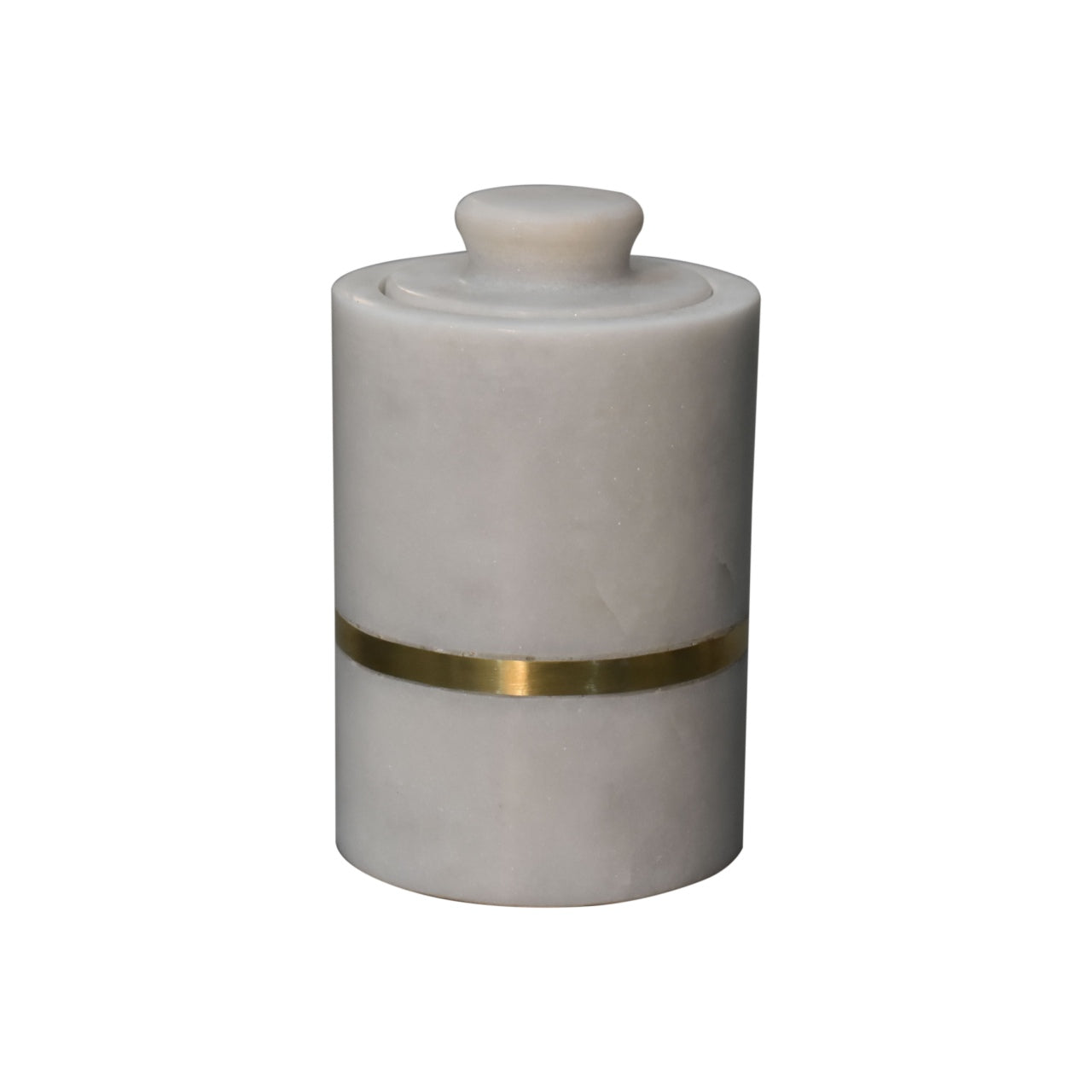 Bathroom Accessories Set of 5 Brass Inlay White Marble