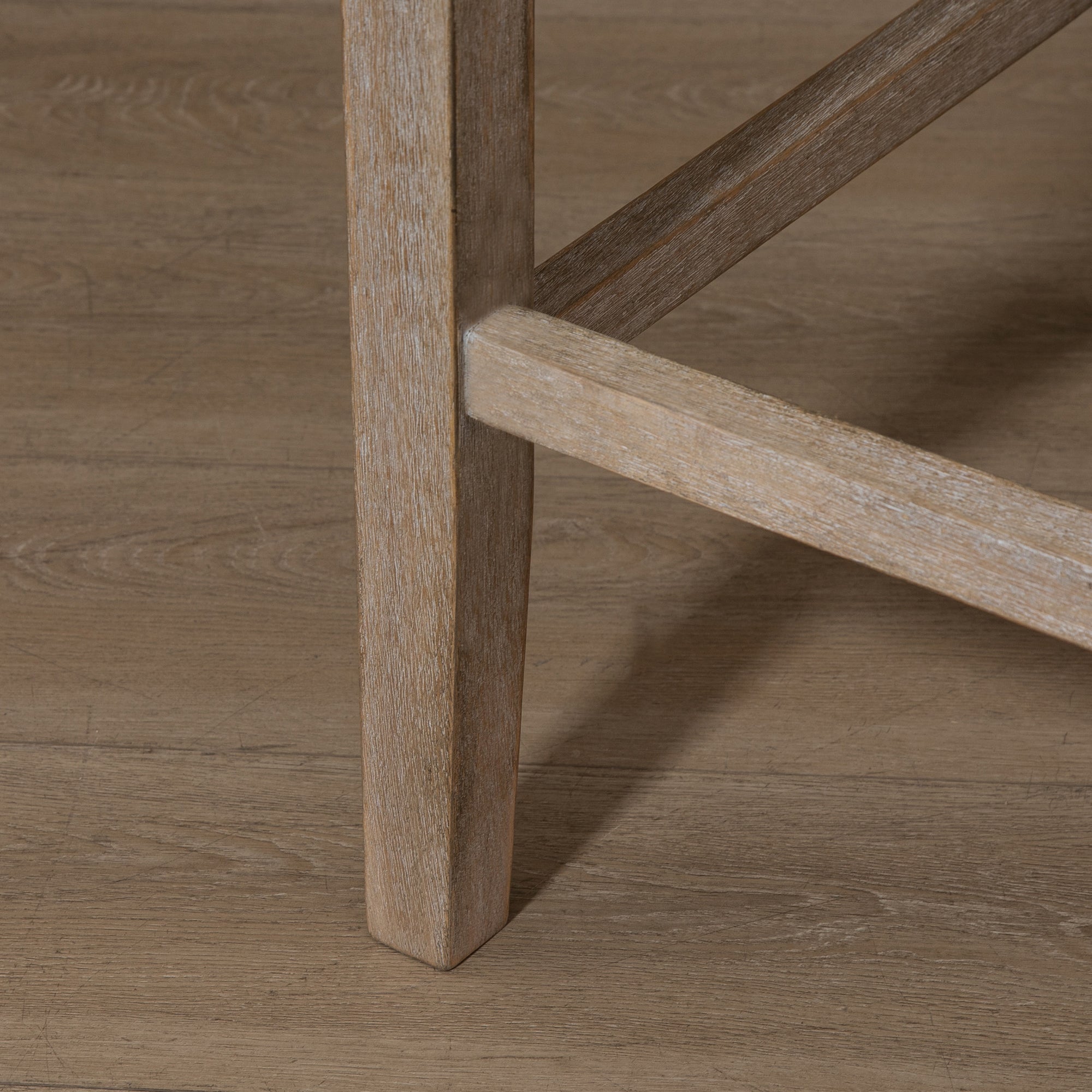 Set of 2 Bar Stools with Backrest, Solid Wood, Grey + Natural