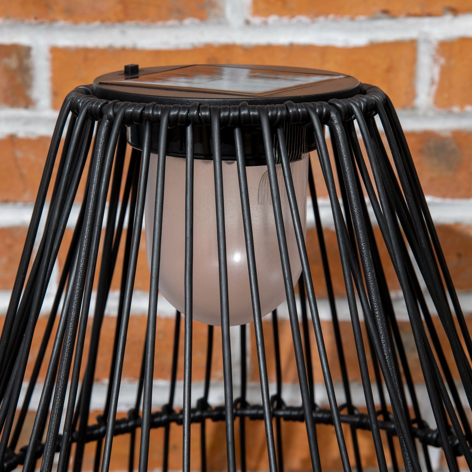 Solar Lamp Drum Design Waterproof Automatic LED Black