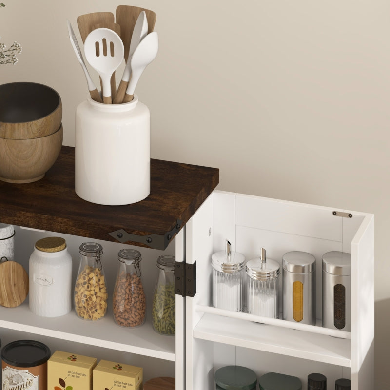 Multi-Storage Cabinet Farmhouse Style with Adjustable Shelves White
