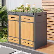 Bin Storage Unit with Green Roof and 120-240L Enclosure, Metal