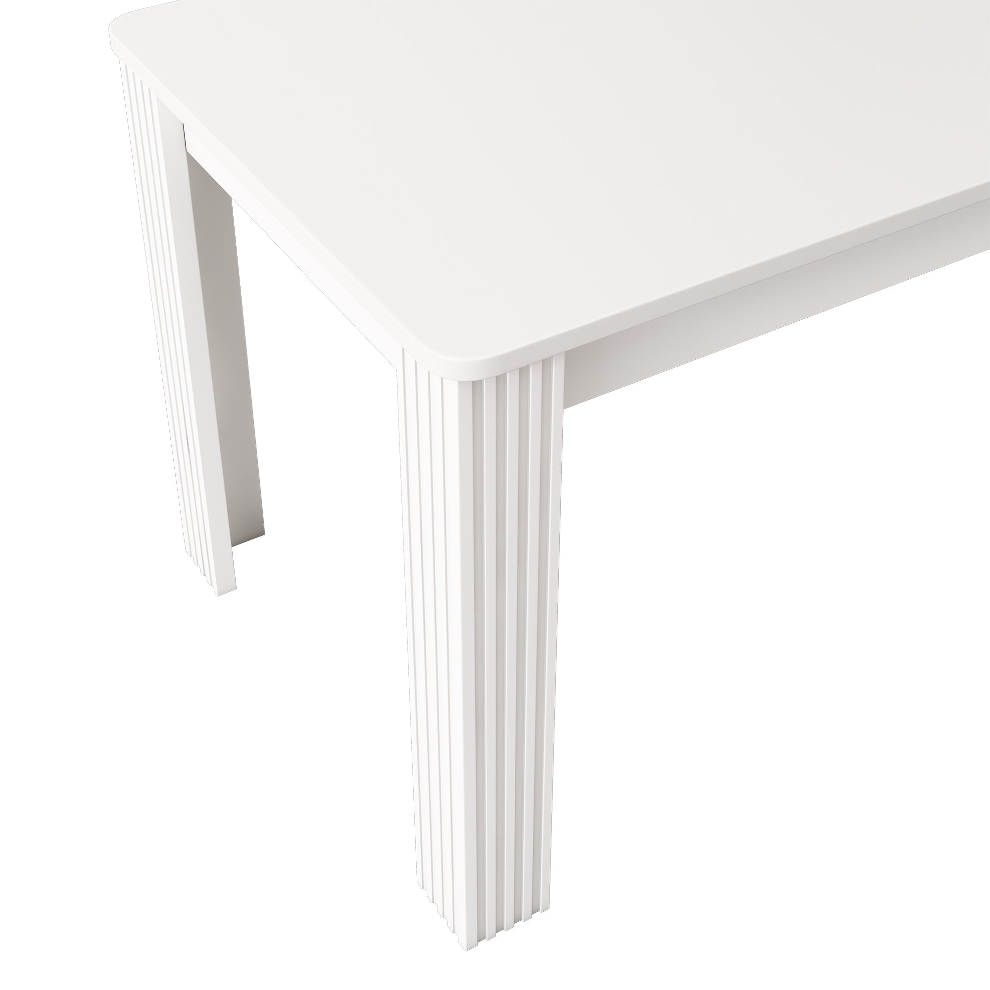 4 Seater Dining Room Table, MDF Wood Rectangle Modern Kitchen Dining Room Furniture Unit, Small Kitchen Table, Coffee Table, Small Table for Home & Cafe, White