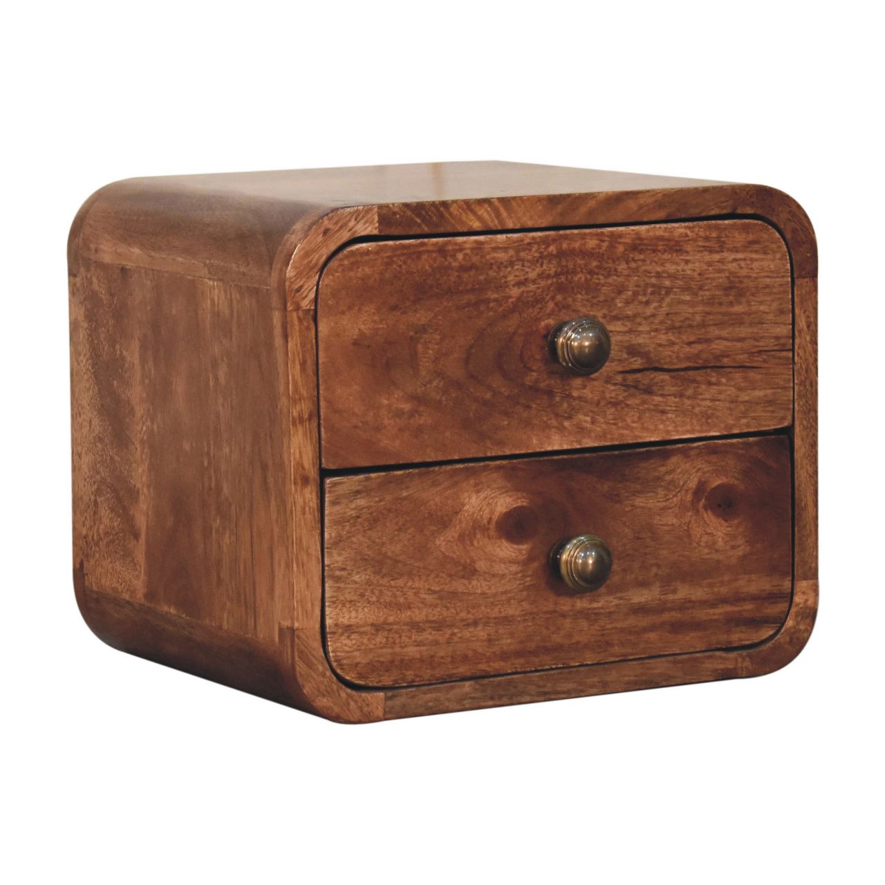 Mini Curved Wall Mounted Bedside, Honey Caramel