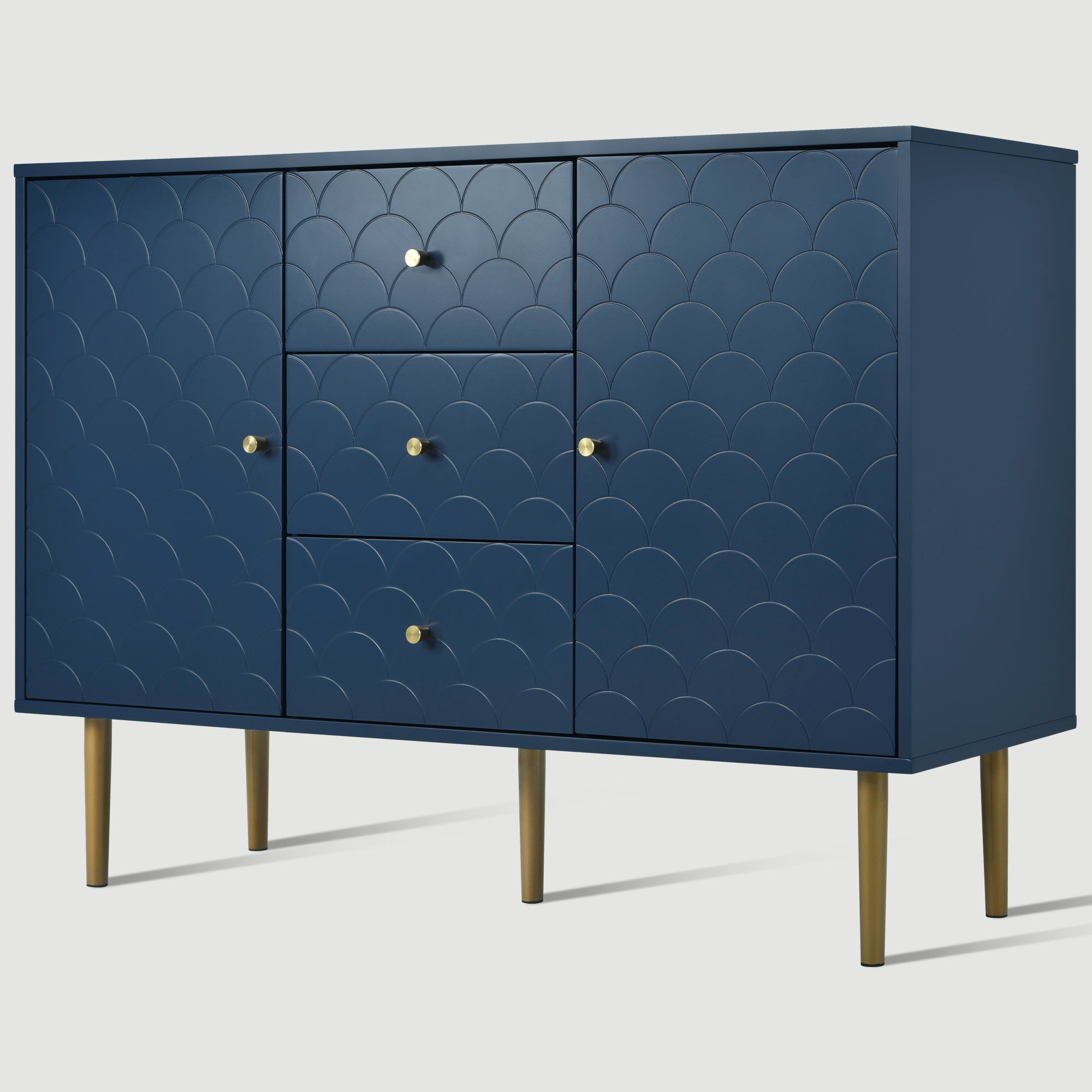 Sideboard Chest 2 Doors 3 Drawers Adjustable Shelf - Navy Blue