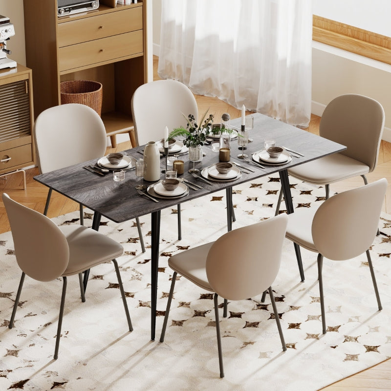 Extendable Dining Table 6-8 Seater Solid Steel Legs
