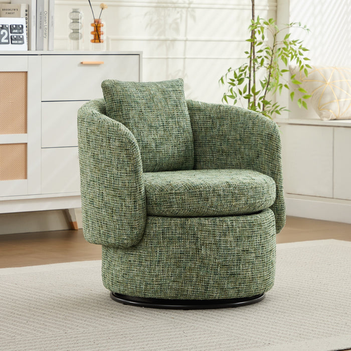 Swivel Armchair 360° Rotating Accent Chair Hidden Storage Plump Cushion Green