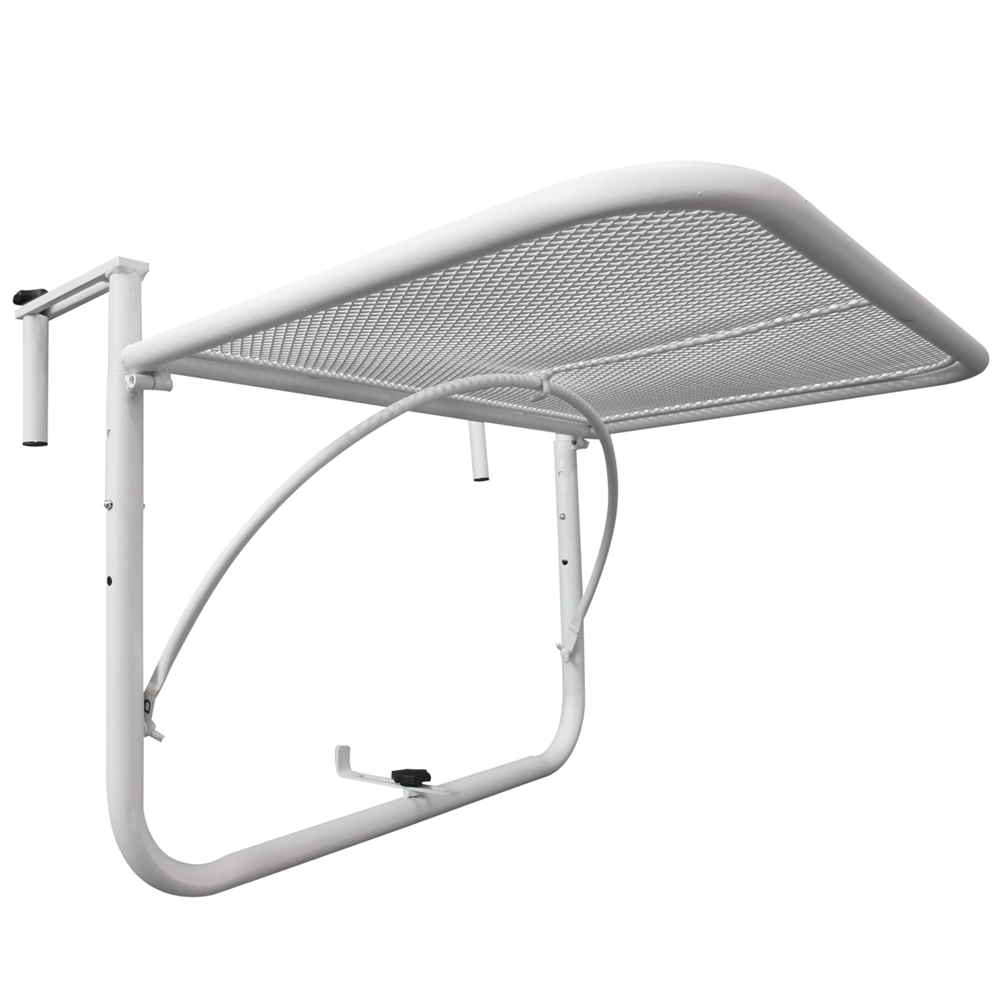 Balcony Hanging Table, Square Adjustable 60x56.5x45cm Garden, White Metal