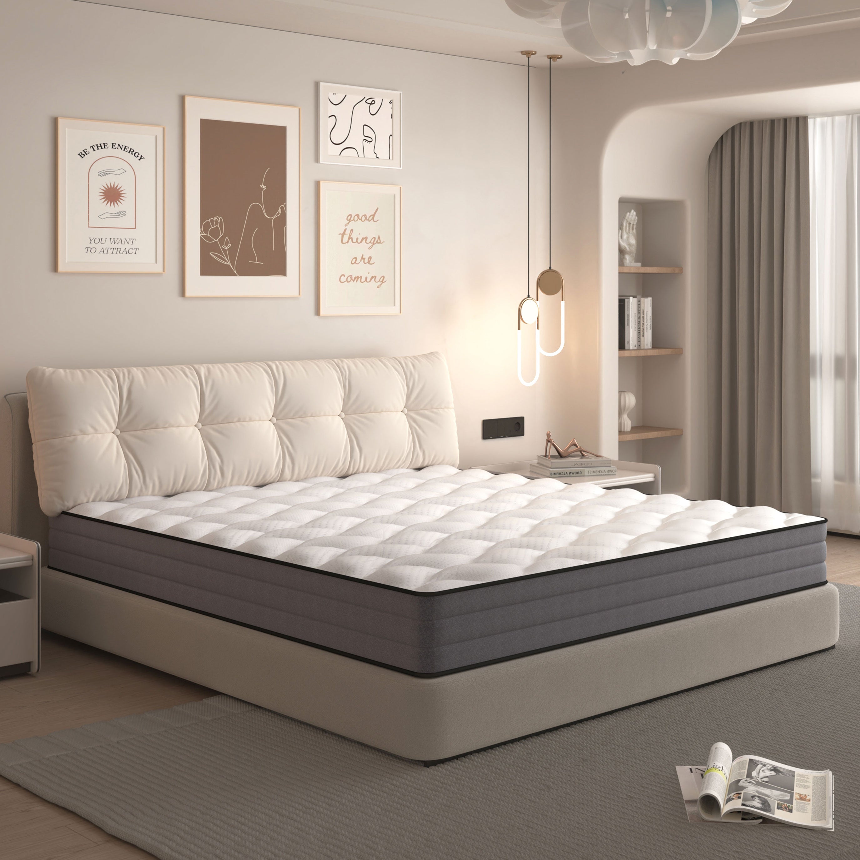 Deluxe Pocket Spring Mattress 120x200cm H3 7 Zone with 1000 Springs, Lyocell Cover