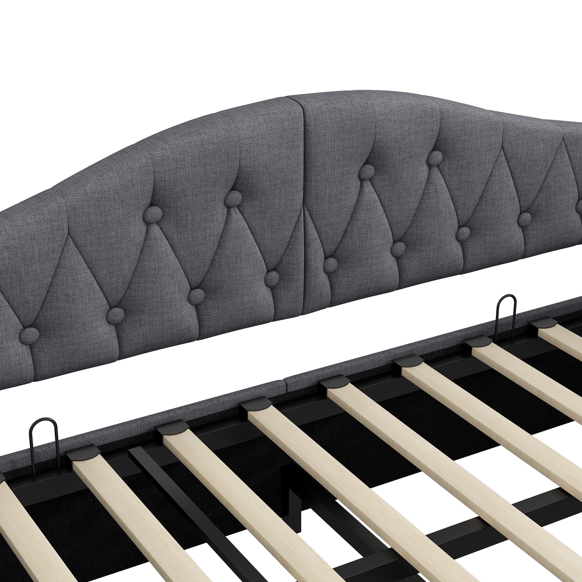 Daybed Upholstered 90x200 LED Storage - Grey