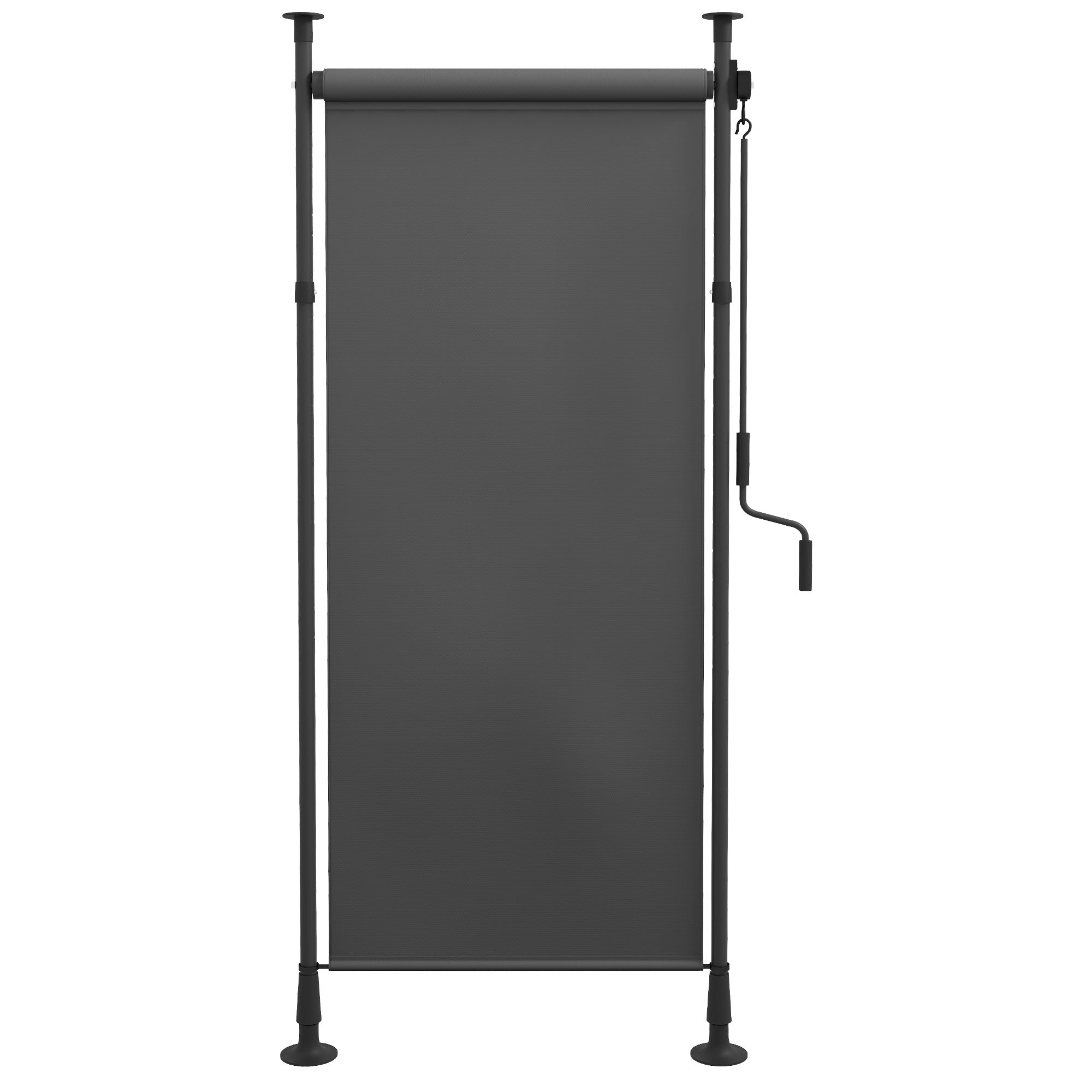 Vertical Awning Sunshade Balcony Blind 120x220-310cm Weatherproof Crank, Dark Grey Polyester