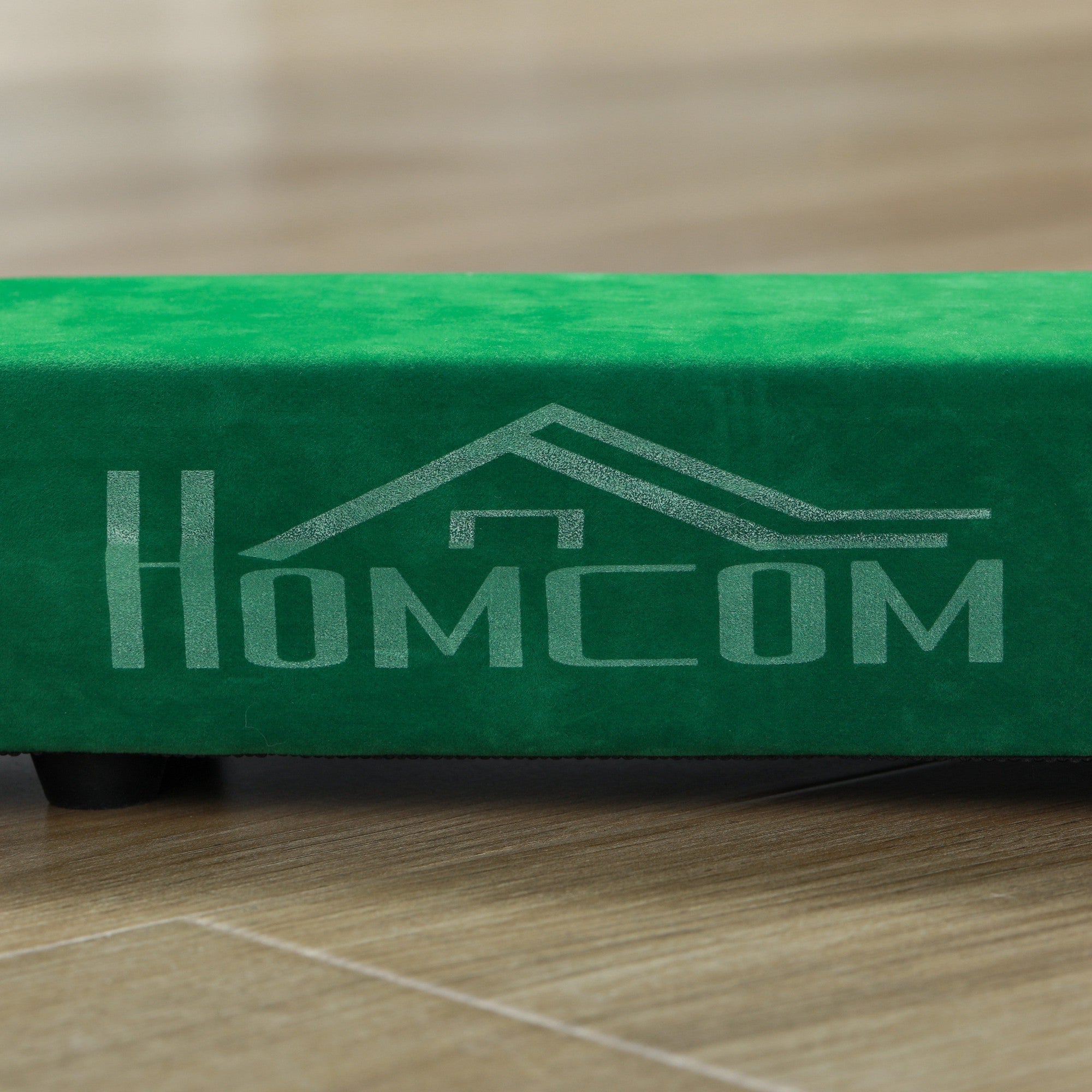 Foldable Balance Beam Non-Slip Suede Cover Sturdy Wood - Green