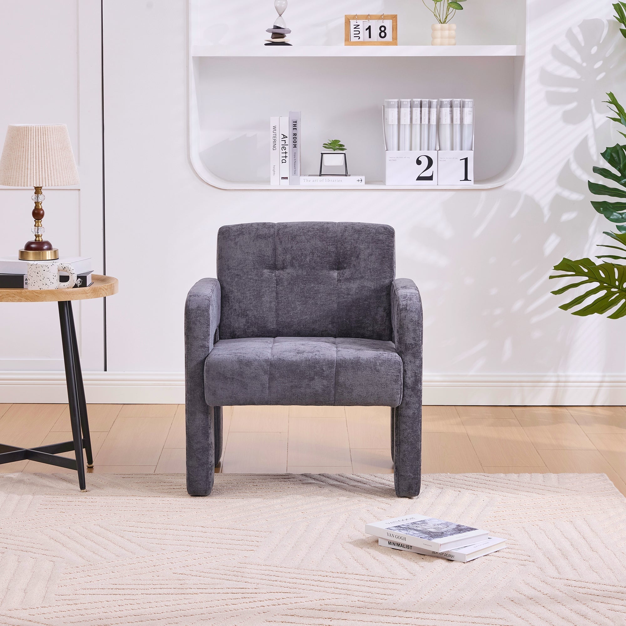 Single Armchair Modern Minimalist Padded Nordic Style - Upholstered