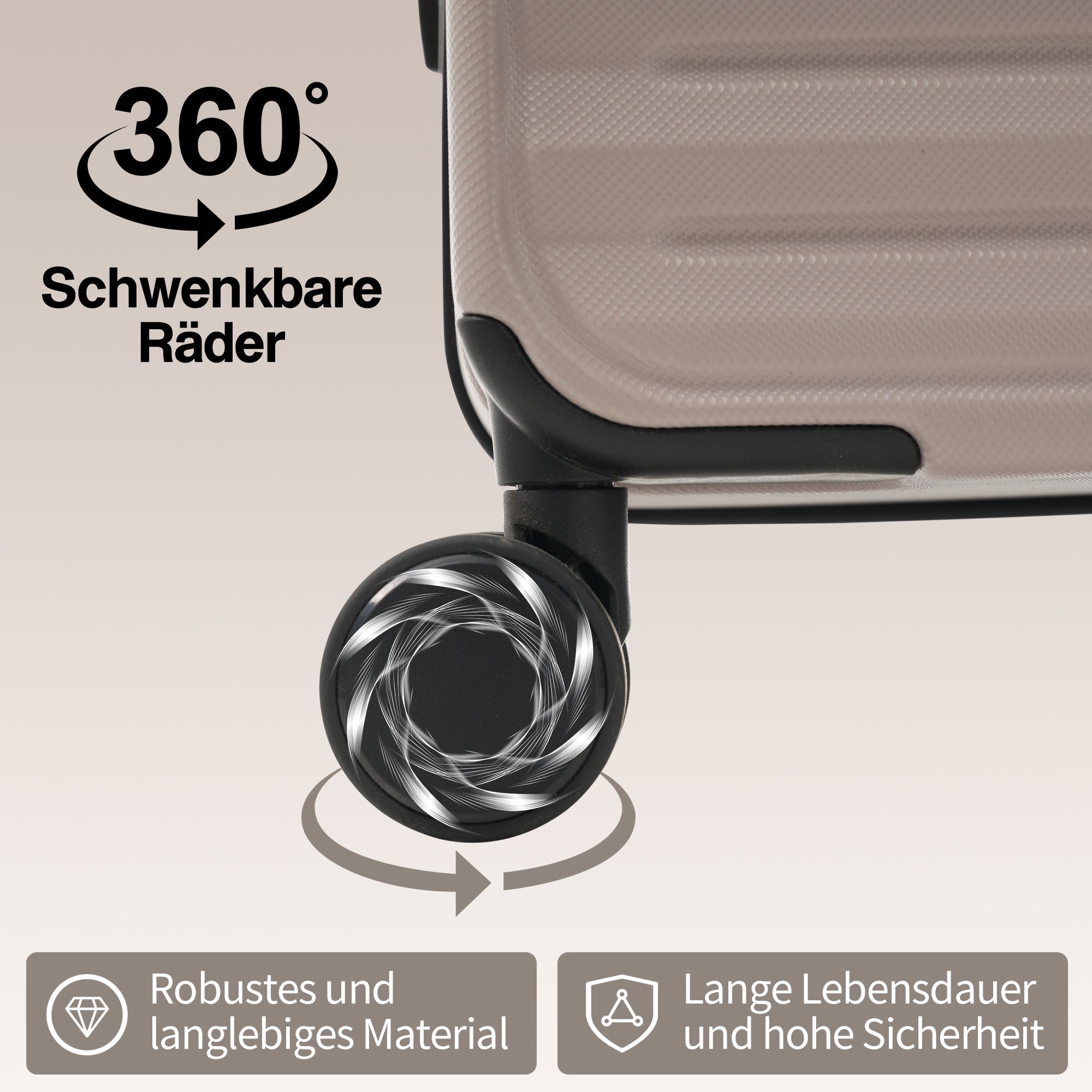 Three-Piece Luggage Set - Front-Opening Design, Cup Holders, TSA Lock, 360° Wheels, ABS