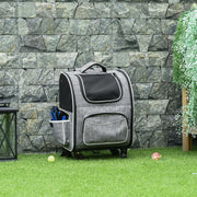 Hundetrolley 2-in-1 Transporttasche & Haustier-Rucksack, Grau