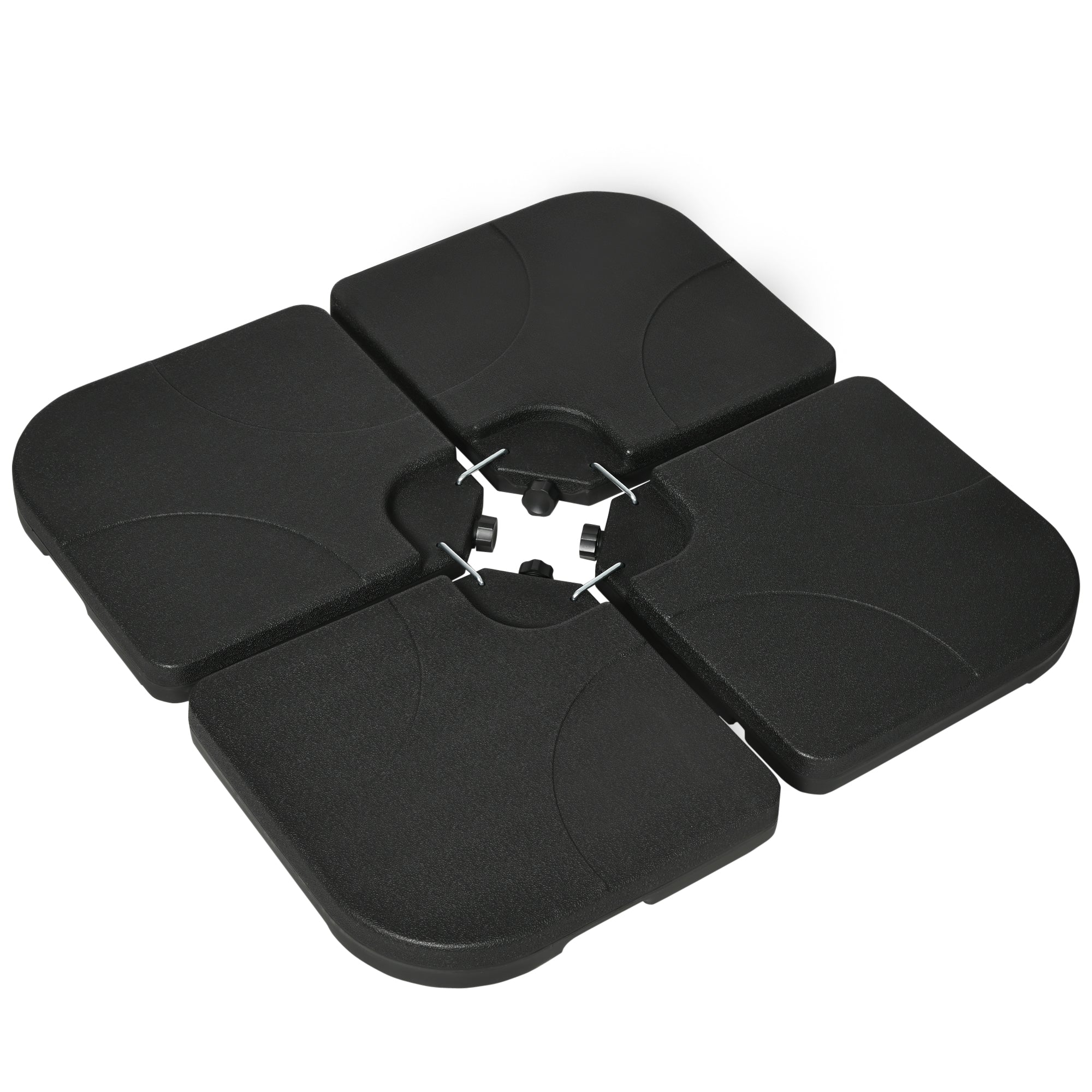 Parasol Stand 4-Piece Cantilever Base 60L Water or 78kg Sand Fillable, Black