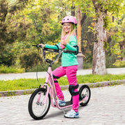 Kinderroller, Luftbereifung, 16 Zoll, Handbremse, Pink