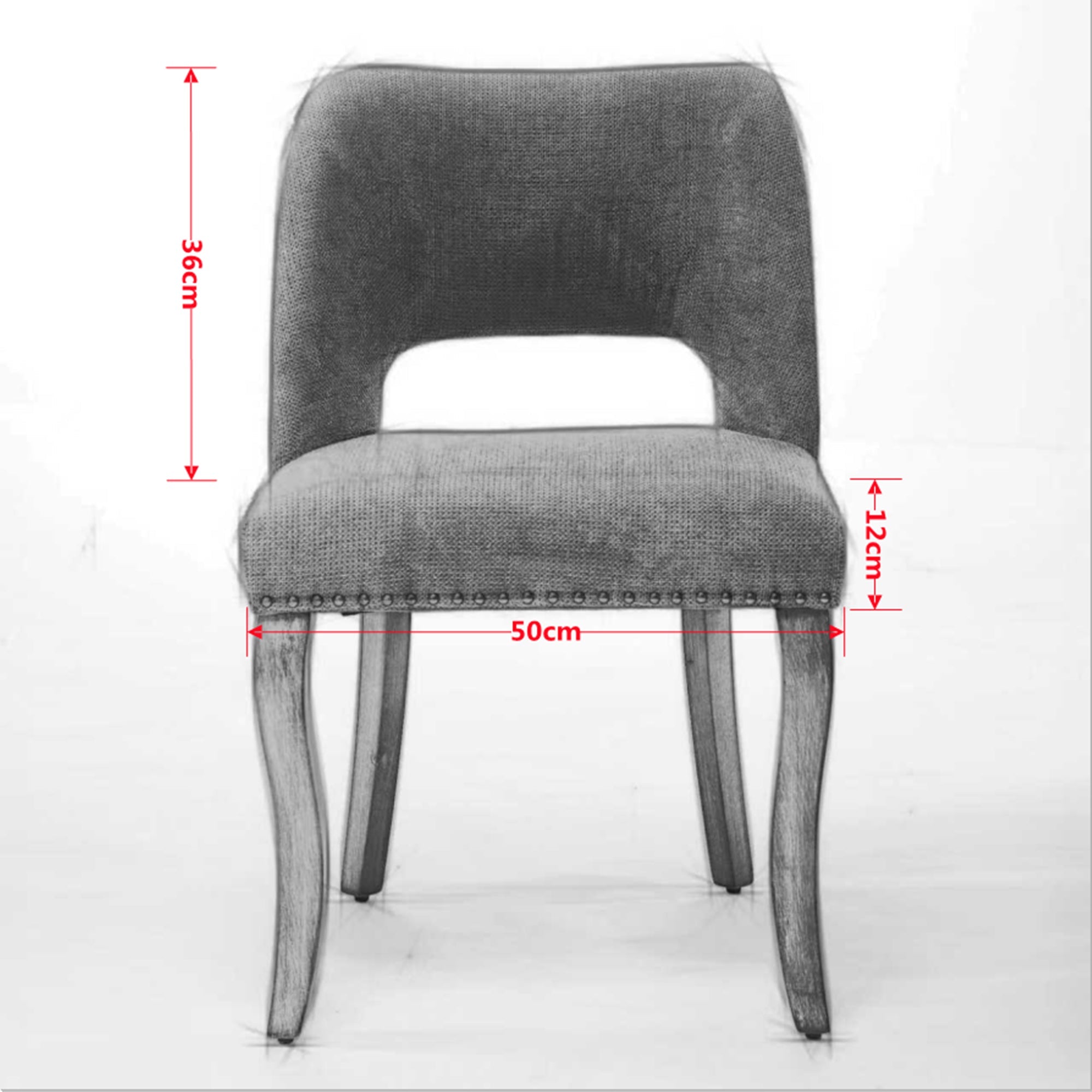 Wooden Dining Chairs Set of 2 Modern Fabric Upholstered Farmhouse - Beige